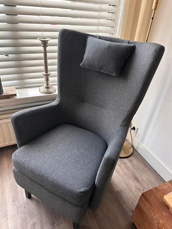 Nette fauteuil antraciet, Huis en Inrichting, Fauteuils, Zo goed als nieuw, Stof, 50 tot 75 cm, 75 tot 100 cm, Ophalen