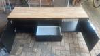 Tv meubel met houten plank, Gebruikt, 150 tot 200 cm, Ophalen of Verzenden, Minder dan 100 cm