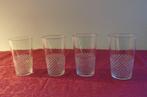 4 Wilhelmina kristal ruit slijpsel limonade glazen, Antiek en Kunst, Antiek | Glas en Kristal, Ophalen of Verzenden