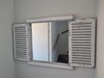 Vintage spiegel met houten luiken, Huis en Inrichting, Ophalen, Zo goed als nieuw, Minder dan 100 cm, Rechthoekig