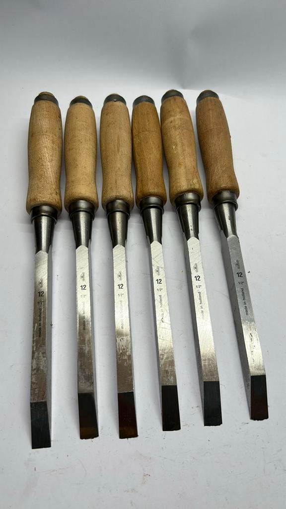 6 nooitgedagt beitels 12mm, Antiek en Kunst, Antiek | Gereedschap en Instrumenten, Ophalen of Verzenden