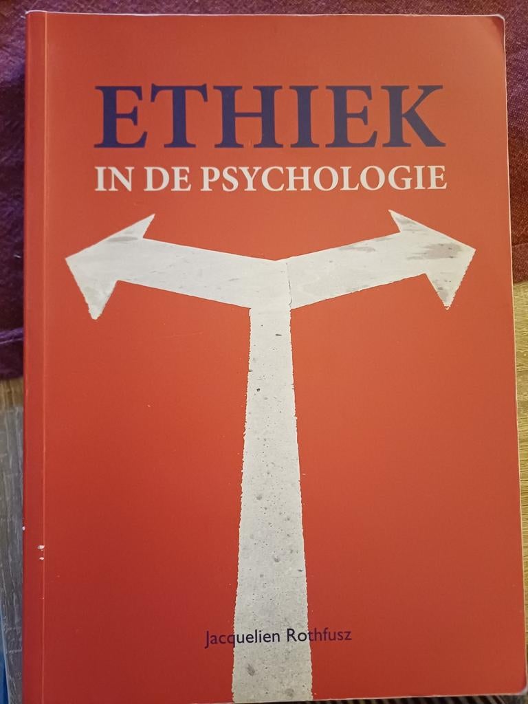 Ethiek in de Psychologie - Jacquelien Rothfusz, Gelezen, Ophalen of Verzenden, Overige onderwerpen, Jacquelien Rothfusz