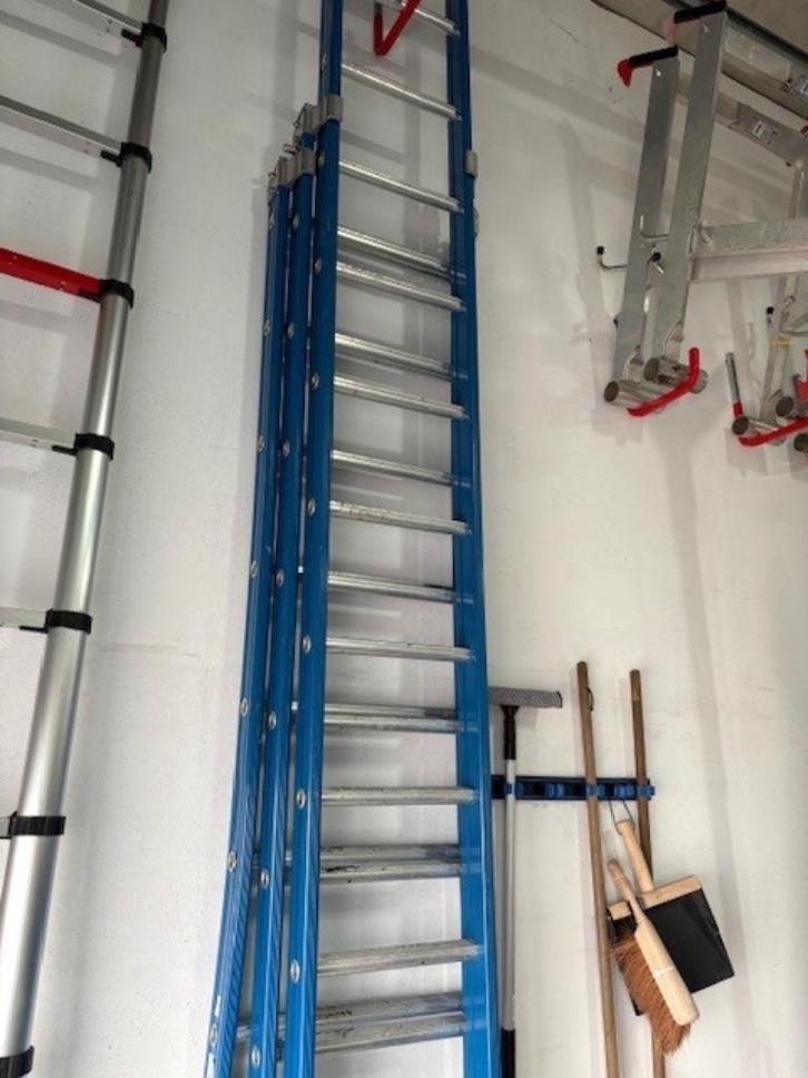 DAS 3-delige ladder ATLAS BLUE 12 treden (G312B) z.g.a.n., Doe-het-zelf en Verbouw, Ladders en Trappen, Zo goed als nieuw, Ladder