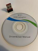 Usb wifi nano adapter dongle met driver disk, Verzenden, Zo goed als nieuw, Extern