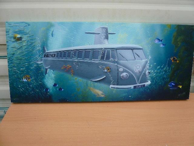 Schilderijen Volkswagenbusjes, Huis en Inrichting, Woonaccessoires | Schilderijen, Tekeningen en Foto's, Zo goed als nieuw, Schilderij