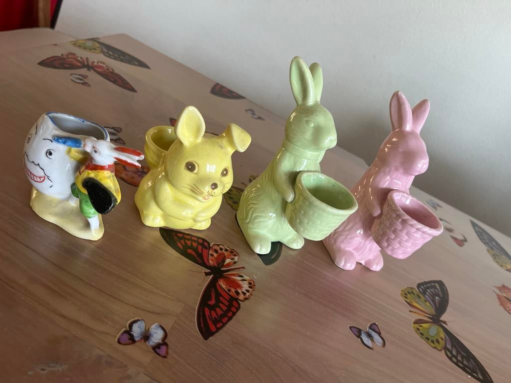 4 Paashaas eierdopjes, Verzenden, Gebruikt