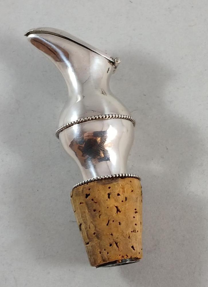 Zilveren schenkkurk antiek 835 zilver, Antiek en Kunst, Antiek | Goud en Zilver, Zilver, Ophalen of Verzenden