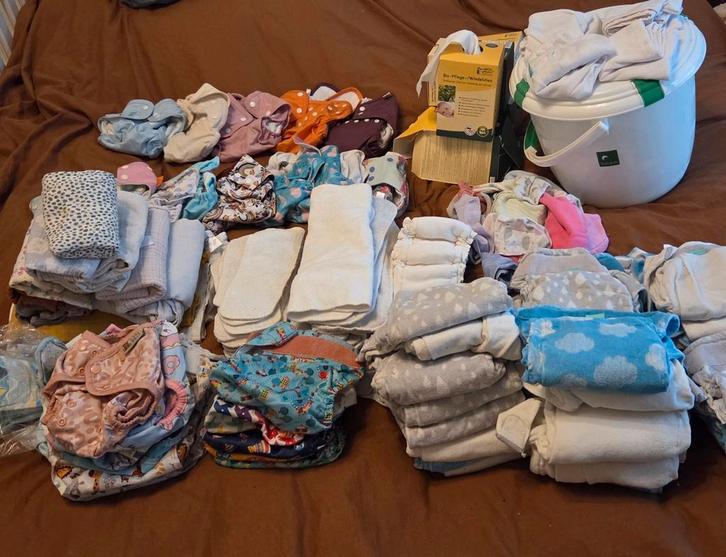 Wasbare luiers Totsbots & Happy Flute + luieremmer, Kinderen en Baby's, Badjes en Verzorging, Gebruikt, Luieremmer, Overige merken