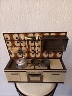 oud blikken keukentje met enkele toebehoren, Antiek en Kunst, Curiosa en Brocante, Ophalen of Verzenden