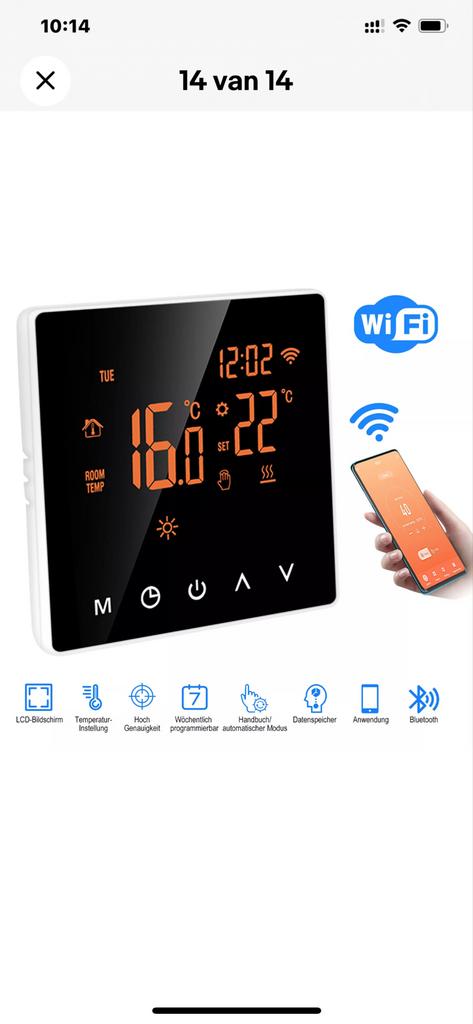Programmeerbare Thermostaat Digitaal LCD-scherm Slimme Temperatuurregelaar 5A