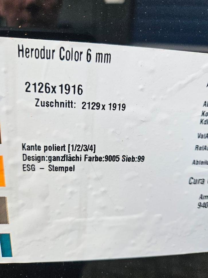 Colorbel Glasplaat 6mm - Nieuw!, Doe-het-zelf en Verbouw, Glas en Ramen, Nieuw, Glasplaat, 160 cm of meer, 160 cm of meer, Veiligheidsglas