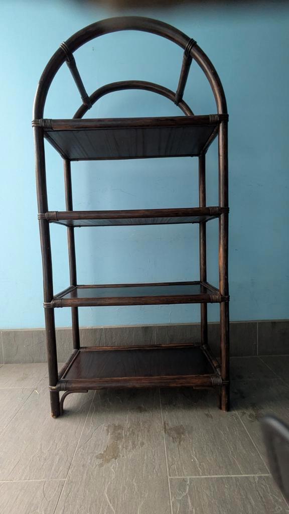 Rotan Retro Vintage Franse boogkast, Huis en Inrichting, Woonaccessoires | Etagères, Zo goed als nieuw, Ophalen of Verzenden