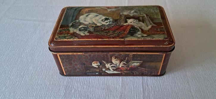 Henriëtte Ronner Knip antiek katten blik  trommel, Verzamelen, Blikken, Gebruikt, Overige, Ophalen of Verzenden