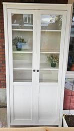 Witte houten Vitrinekast, Huis en Inrichting, Kasten | Televisiemeubels, Ophalen, Gebruikt, 50 tot 100 cm, 150 tot 200 cm