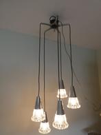 Vintage jaren 60 Cascade 5 spins hanglamp, Vintage jaren 60, Gebruikt, Ophalen of Verzenden, Glas
