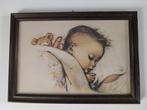 3x Print van Vintage baby prentje in lijst 33 x 23 cm, Ophalen, Zo goed als nieuw, Minder dan 50 cm, Minder dan 50 cm