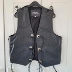 Leren biker vest L met vetersluiting Sticks&Stones, Kleding | Heren, Bodywarmers, Maat 52/54 (L), Zwart, Sticks & Stones, Ophalen of Verzenden