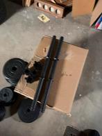 Ruime set aan gewichten met halter + elastiek 50 euro, Ophalen of Verzenden, Zo goed als nieuw, Halterset