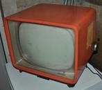 Rode klassieke zwart wit Tv met beeldbuis. Retro. vintage, Ophalen, Philips, Gebruikt, 50 Hz