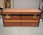 Grote bruine kist opbergen - vintage retro schatkist, Ophalen, Minder dan 50 cm, Gebruikt, Onbekend