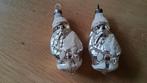 2 antiek kerstballen zilveren glazen kersthanger kerstmannen, Diversen, Kerst, Ophalen of Verzenden