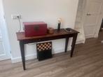 Prachtige massief houten sidetable / bureau, Gebruikt, 100 tot 150 cm, Ophalen of Verzenden, 25 tot 50 cm