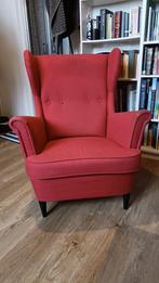 Strandmon IKEA oorfauteuil rood 1 persoon, Ophalen, 75 tot 100 cm, Zo goed als nieuw, 75 tot 100 cm