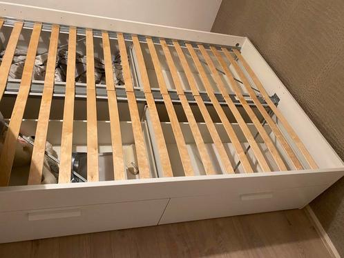 Ikea brimnes bed 140x200, Huis en Inrichting, Slaapkamer | Bedden, Gebruikt, Tweepersoons, 140 cm, 200 cm, Hout, Wit, Ophalen