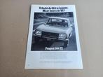 Reclame (uit oud tijdschrift) Peugeot 504 Ti (1974), Verzamelen, Auto's, Gebruikt, Verzenden