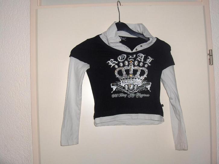 Goedkoop zwart glitter katoen stretch shirt COOLCAT 146/152, Kinderen en Baby's, Kinderkleding | Maat 146, Gebruikt, Meisje, Shirt of Longsleeve