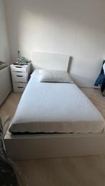 Mooie eenpersoons bed frame with mattress, 90x200 cm, Ophalen, 90 cm, Eenpersoons, Wit