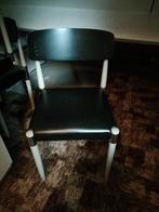 Vintage  4 x eettafelstoelen - Zwart met grijze poten, Huis en Inrichting, Stoelen, Ophalen, Gebruikt, Zwart, Vintage