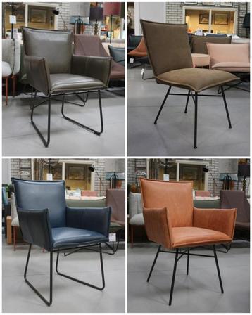 4 x luxe eetkamerstoel SANNE Jess design 4 kleuren leer beschikbaar voor biedingen