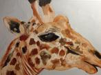 Olieverf schilderij met giraffe kop, Minder dan 50 cm, Nieuw, Ophalen of Verzenden, Schilderij