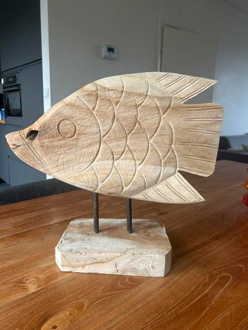 TK nieuwe teak houten XL vis op standaard beschikbaar voor biedingen