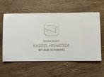 Cadeaubon /dinerbon bij kasteel Heemstede in Houten, Tickets en Kaartjes, Eén persoon, Cadeaubon