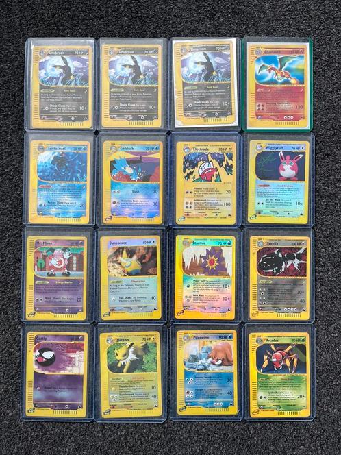 Pokemon 16 oude holo/rev holo E-series kaarten, Hobby en Vrije tijd, Verzamelkaartspellen | Pokémon, Zo goed als nieuw, Losse kaart