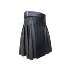 Zwarte kunstleren heren kilt / schots schotland kleding, Verzenden, Nieuw, Historisch, Kleding