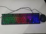 Toetsen bord met gekleurde verlichting en muis, Computers en Software, Toetsenborden, Ophalen, MAXXTER, Nieuw, Qwerty