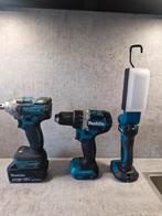 Makita set 18v slagmoersleutel boormachine lamp, Doe-het-zelf en Verbouw, Gereedschap | Boormachines, Ophalen of Verzenden, Zo goed als nieuw