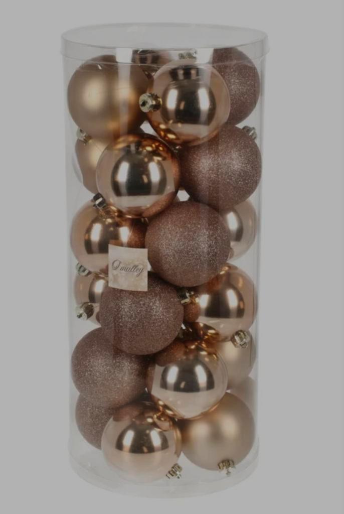 Kerstballen rosé goud, Diversen, Kerst, Zo goed als nieuw, Ophalen of Verzenden