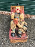 Vintage Clown op rieten bank - woon / winkel accessoire, Ophalen, Gebruikt