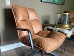 Mooie leren cognac draaifauteuils!, Huis en Inrichting, Fauteuils, Minder dan 75 cm, Zo goed als nieuw, Metaal, 50 tot 75 cm