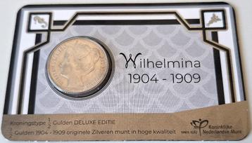 Zilveren ½ Gulden Wilhelmina in coincard 1907 beschikbaar voor biedingen