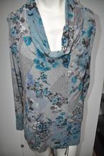 AA99 Mooi Shirt Grijs Blauw Tinten maat XL 44, Kleding | Dames, Grote Maten, Ophalen of Verzenden, Zo goed als nieuw, Blauw, Shirt of Top