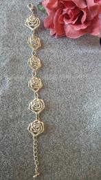Bloemen-armband ROZEN <> Zilverkleurige Dames ARMBAND, Ophalen of Verzenden, Zo goed als nieuw, Zilver, Overige materialen