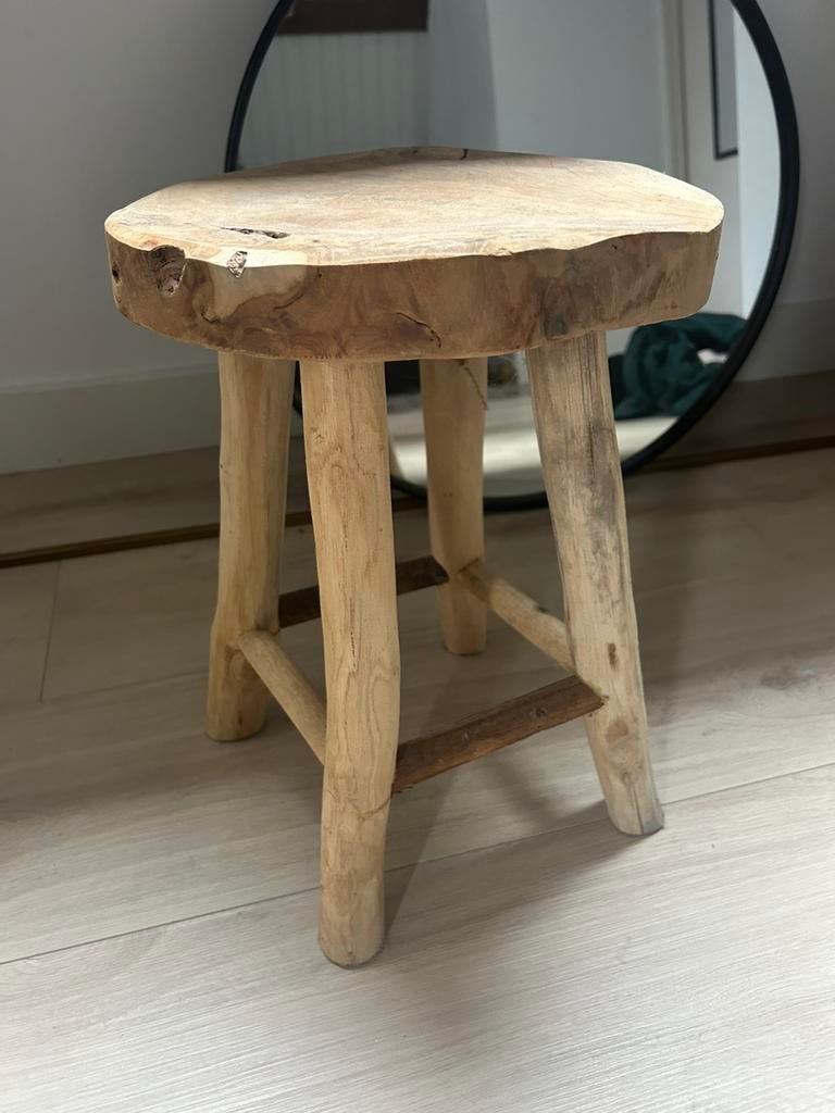 Houten kruk, Huis en Inrichting, Krukjes, Ophalen, Zo goed als nieuw, Hout