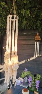 Unieke Macrame hanger met schelpen en houten kralen Ibiza, Huis en Inrichting, Ophalen of Verzenden, Nieuw
