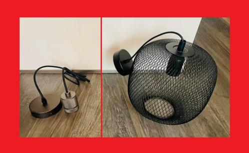 HANGLAMP ZWART metalen gaas bol LAMPFITTING design metaal, Huis en Inrichting, Lampen | Hanglampen, Nieuw, Minder dan 50 cm, Metaal