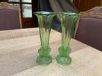 Annagroen set van 2 vaasjes, Antiek en Kunst, Antiek | Glas en Kristal, Ophalen of Verzenden